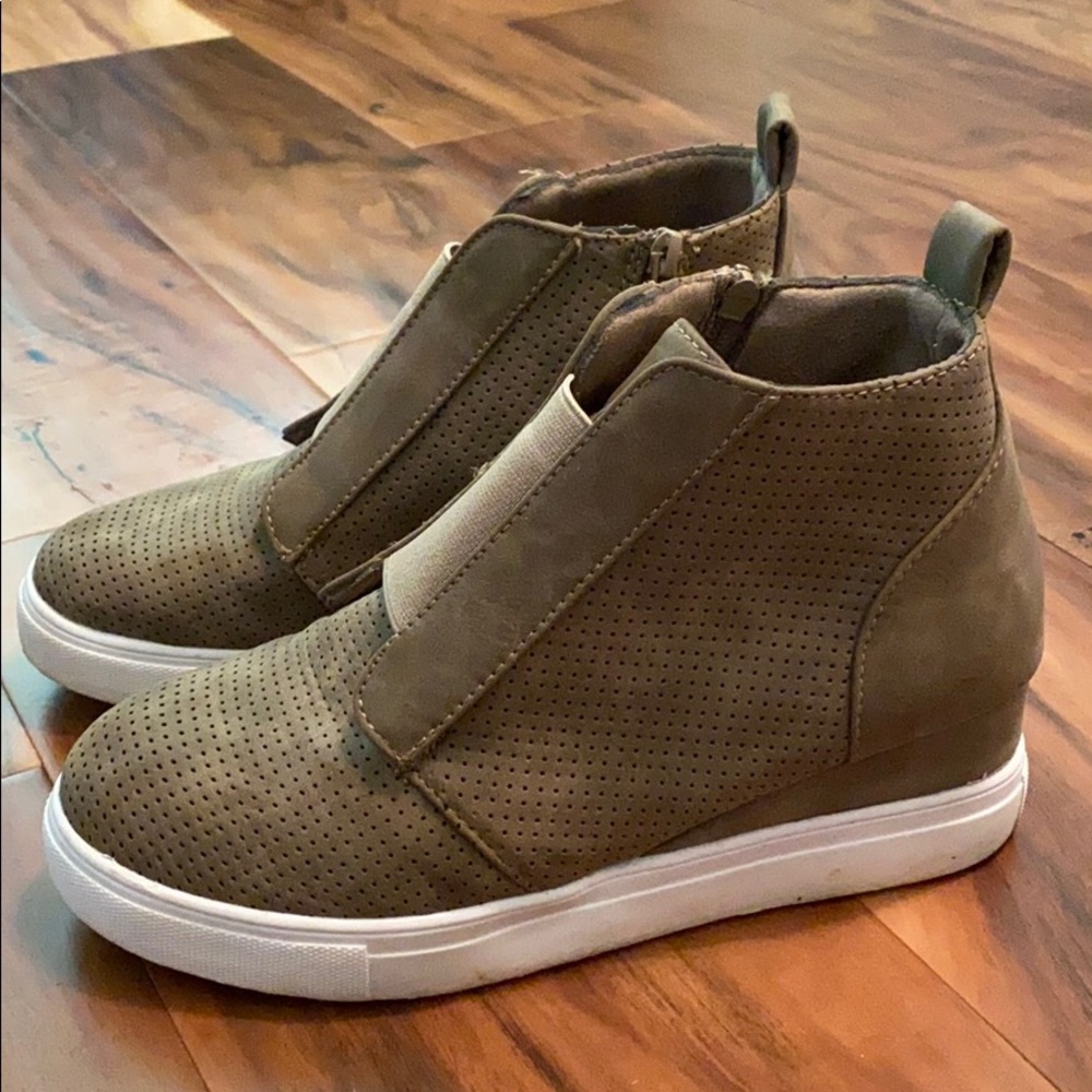 Taupe Wedge Sneaker